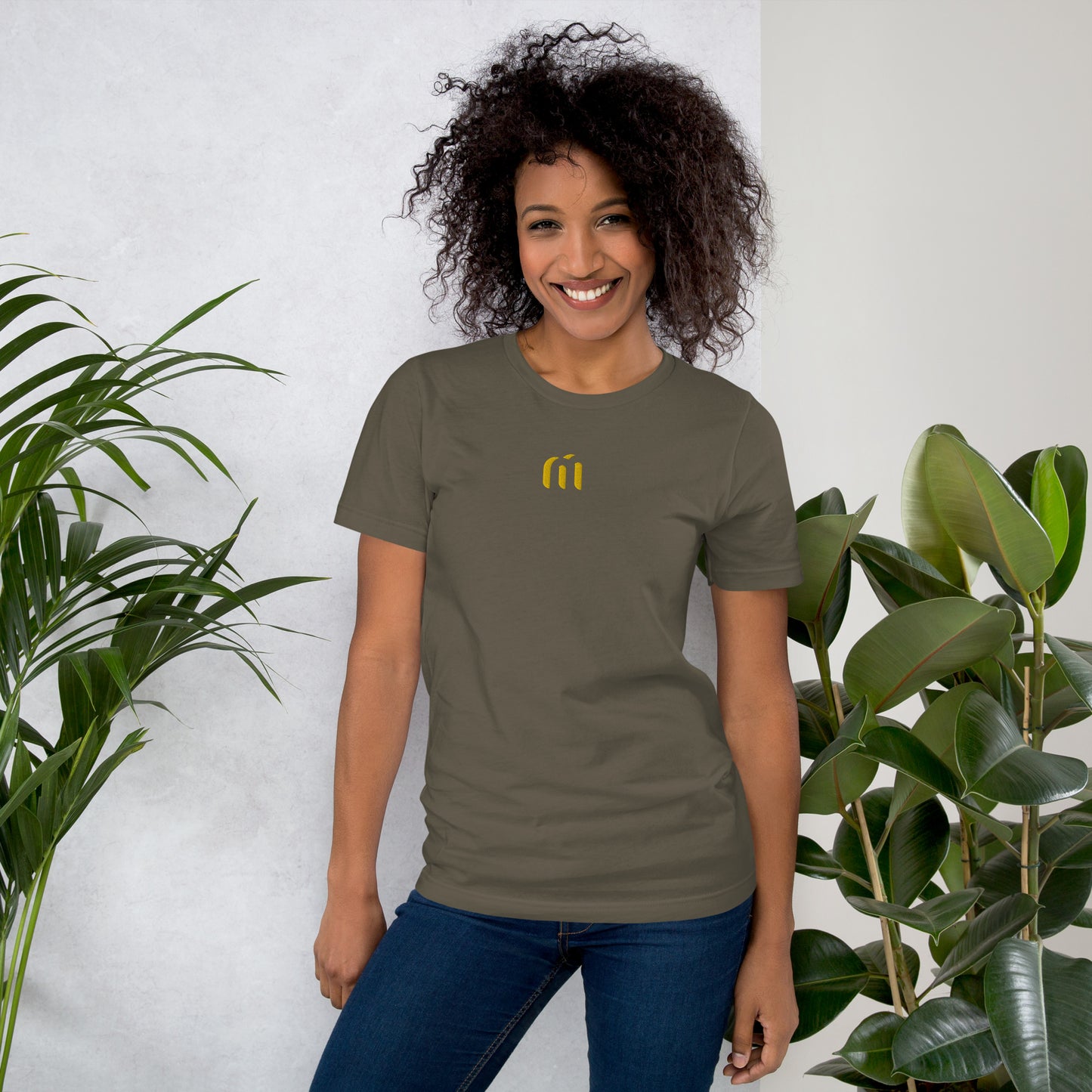 Unisex Tee • Khaki/Gold • Embroidered